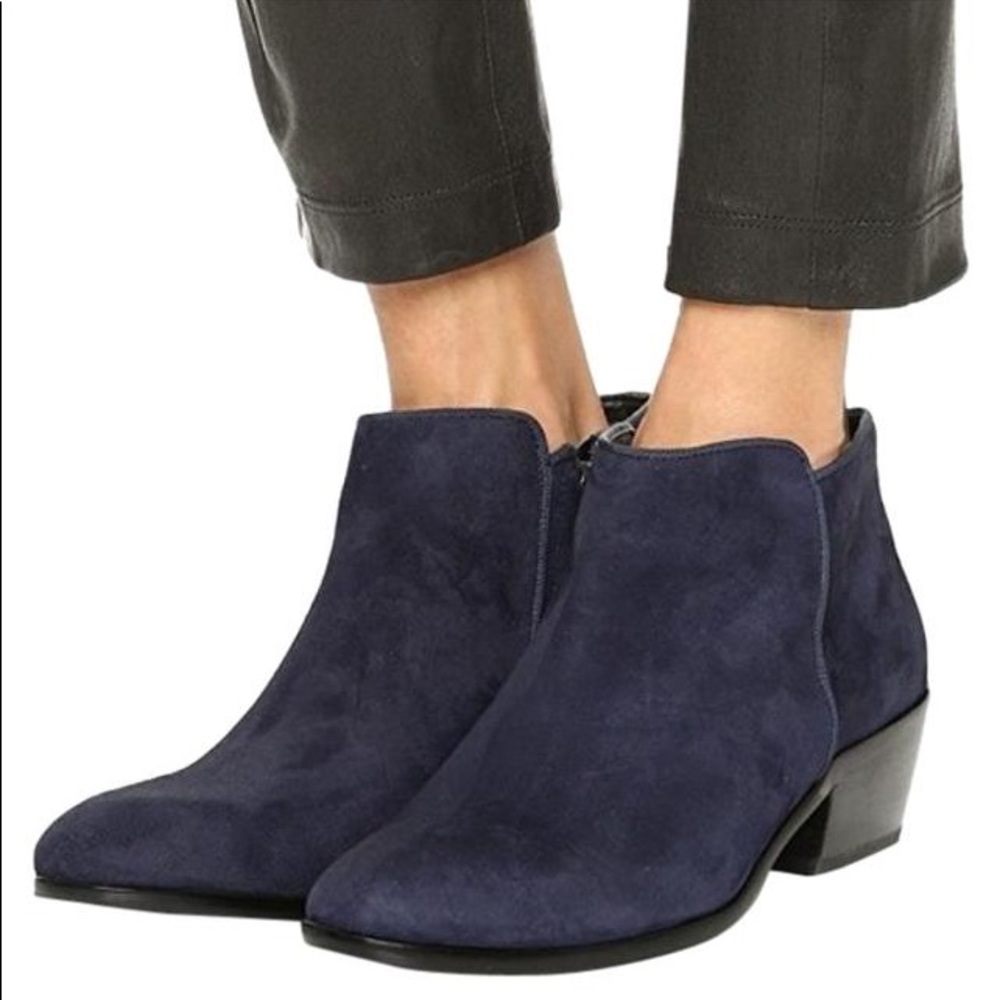 Sam Edelman Blue Suede Ankle Booties, size 8